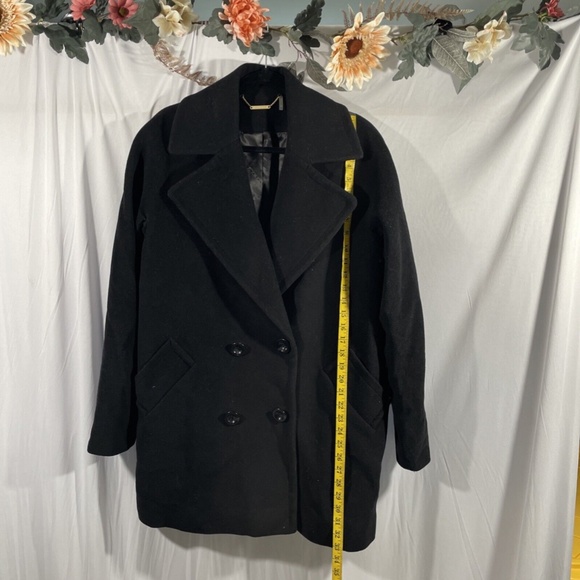 NEW Trina Turk [ 14‎ ] Wool Blend Double Breasted Pea Coat in BLACK - Picture 3 of 16